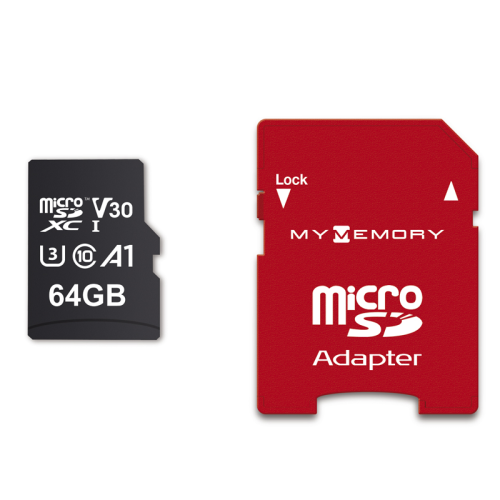 MyMemory PLUS 64GB microSD Card (SDXC) 4K A1 UHS-1 V30 U3 + Adapter - 100MB/s