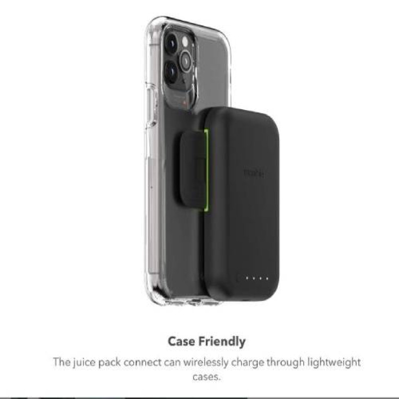 Mophie - Juice Pack Connect Mini 3,000 mAh Portable Battery for Qi-enabled Smartphones - Black