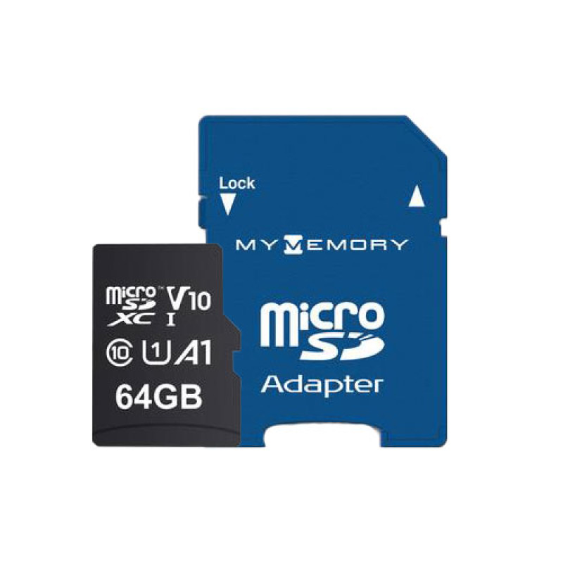 MyMemory LITE 64GB microSD Card (SDXC) UHS-1 U1 V10 + Adapter - 80MB/s