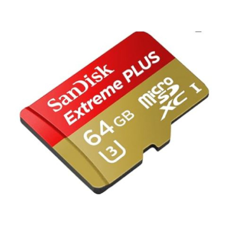 SanDisk 64GB Extreme Plus microSD Card (SDXC) U3 UHD 4K A2 V30- 200MB/s