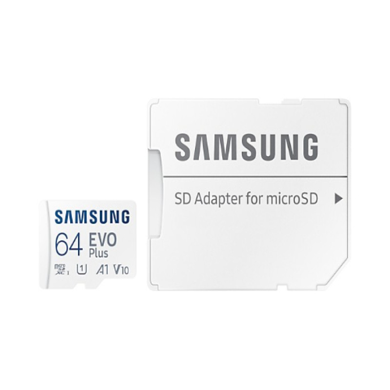 Samsung Evo Plus 64GB 4K Ready microSDXC Memory Card UHS-I U1 with SD Adapter - 130MB/s