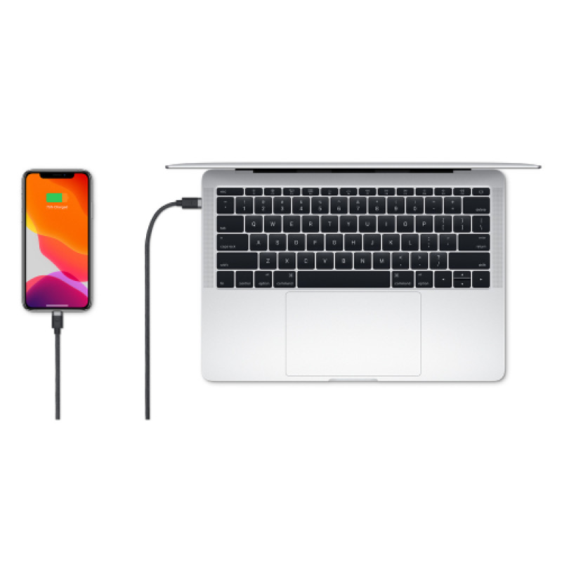 Mophie Charge and Sync Cable-USB-C to Lightning Cable 1.8M – Black