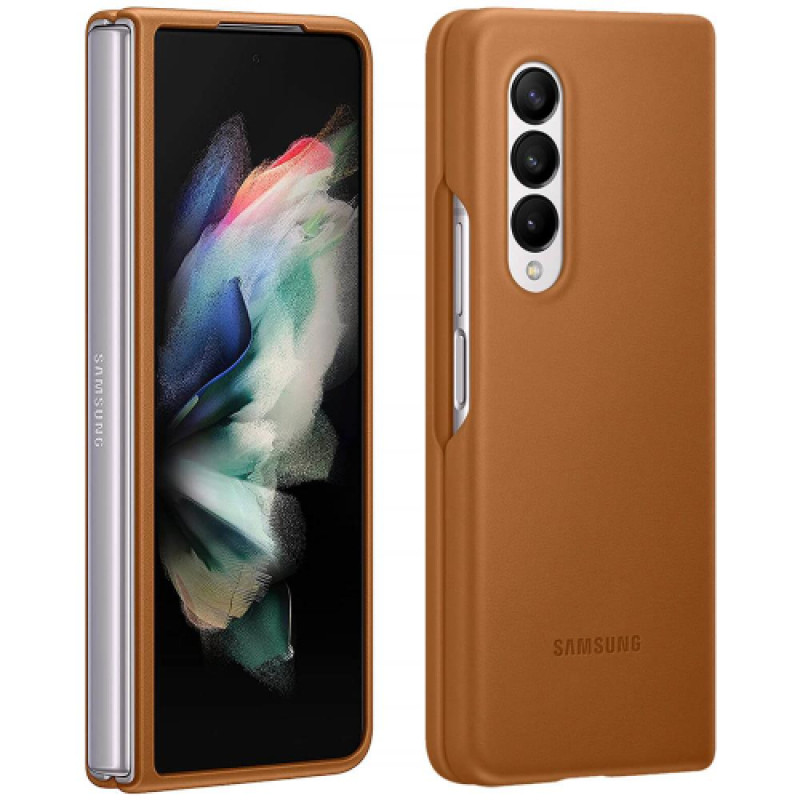 Samsung Galaxy Z FOLD3 5G Leather Cover Brown - Official