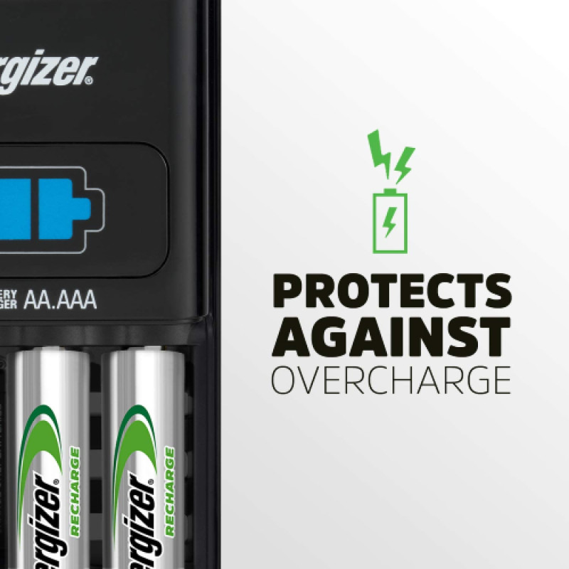 Energizer 1 Hour Battery Charger for AA & AAA Batteries (4 x AA Batteries Included)