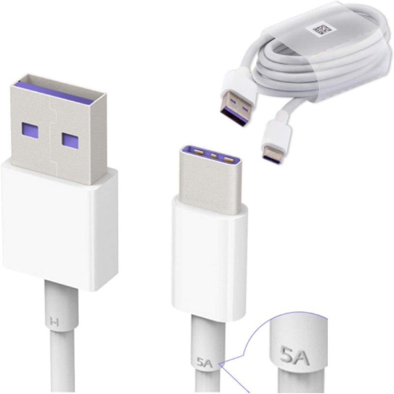 HUAWEI HL1289 5A USB 3.1 Type C Superfast Charging Data Cable for P9/ P9 Plus/ P10/ P10 Plus/Mate 9/ Nova/Nova 2 - White