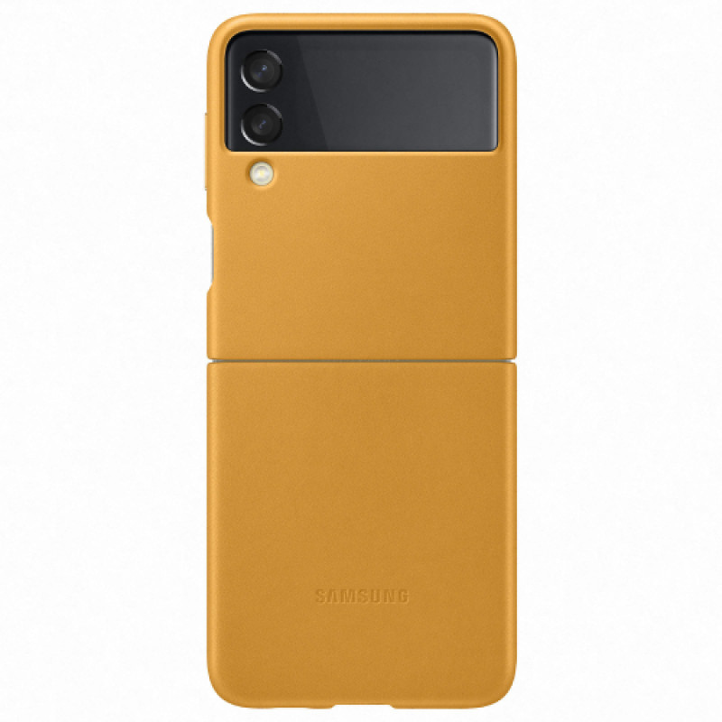 Samsung Galaxy Z FLIP3 5G Leather Flip Cover Mustard - Official