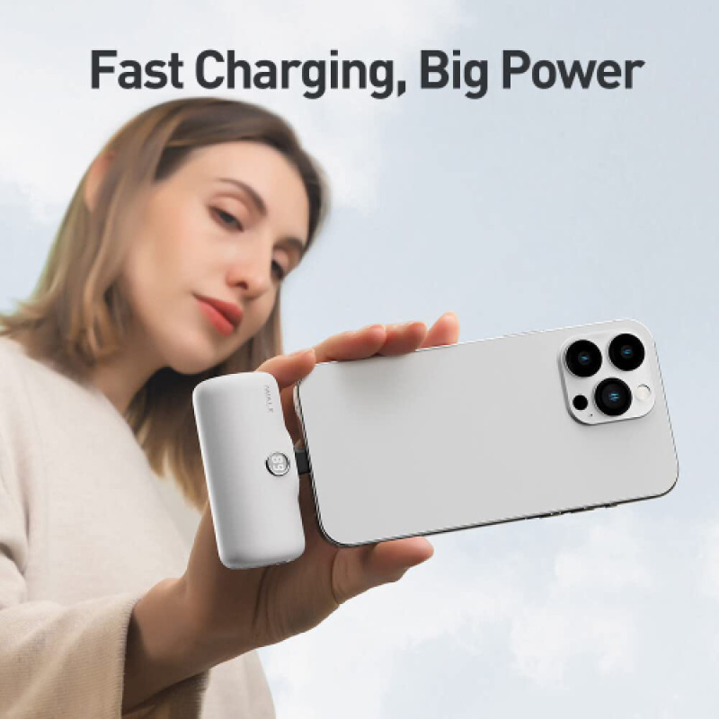 iWALK Portable Charger 4800mAh Power Bank Fast Charging and PD Input Small - White