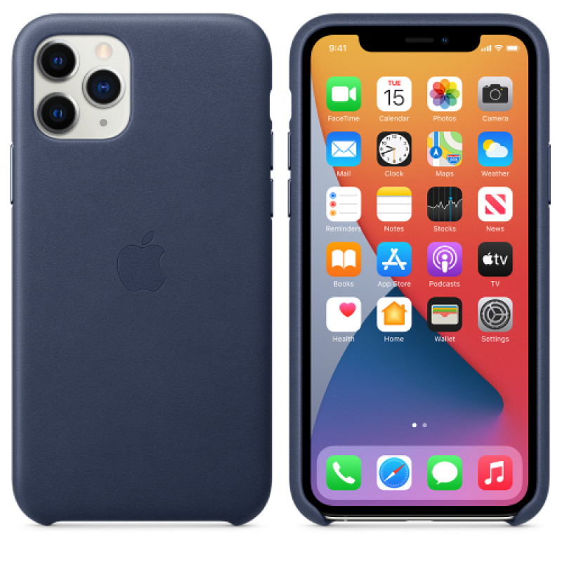 Apple Official iPhone 11 Pro Leather Case - Midnight Blue