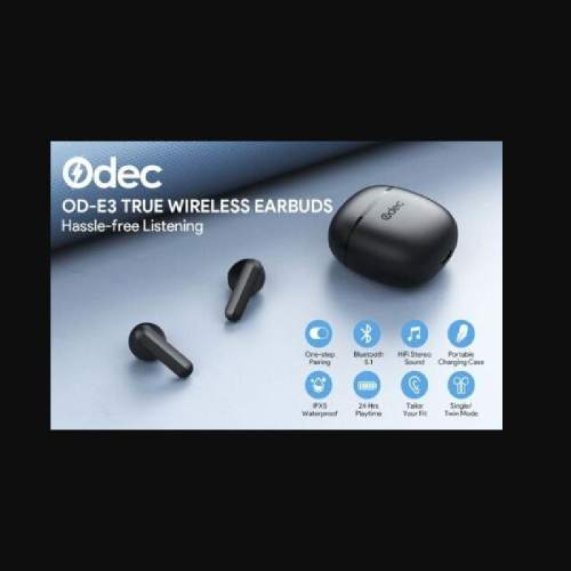 ODEC OD-E3 Wireless Bluetooth Earbuds - Black