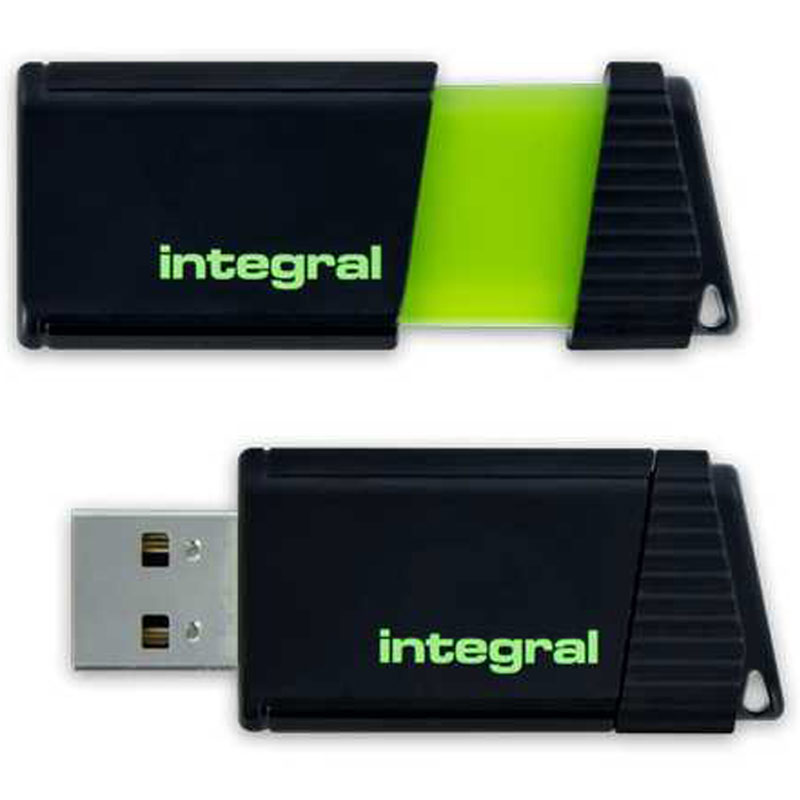 Integral 128GB Pulse USB Flash Drive - 12MB/s - Green