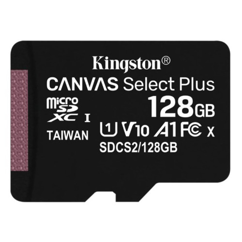 Kingston 128GB Canvas Select Plus microSD Card (SDXC) A1 C10 - 100MB/s