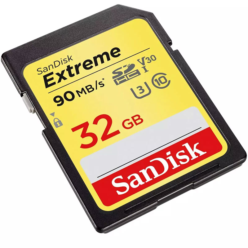 SanDisk 32GB Extreme V30 SD Card (SDHC) UHS-I U3 - 90MB/s