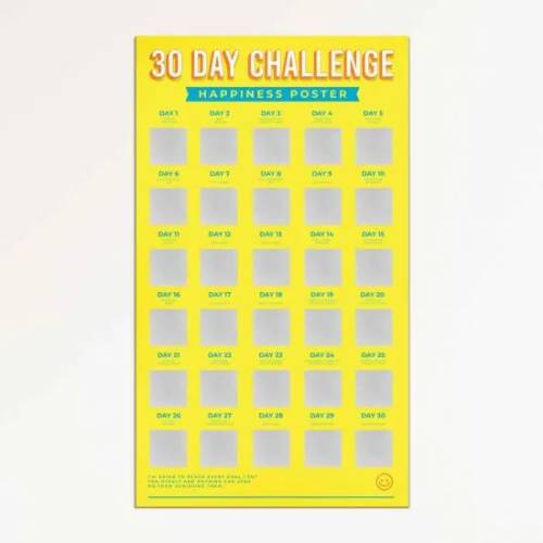 BUCKET LIST - 30 Day Challenge Poster Happiness