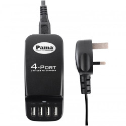 Mains Wall charger 6.8A 34W - 4 USB Ports