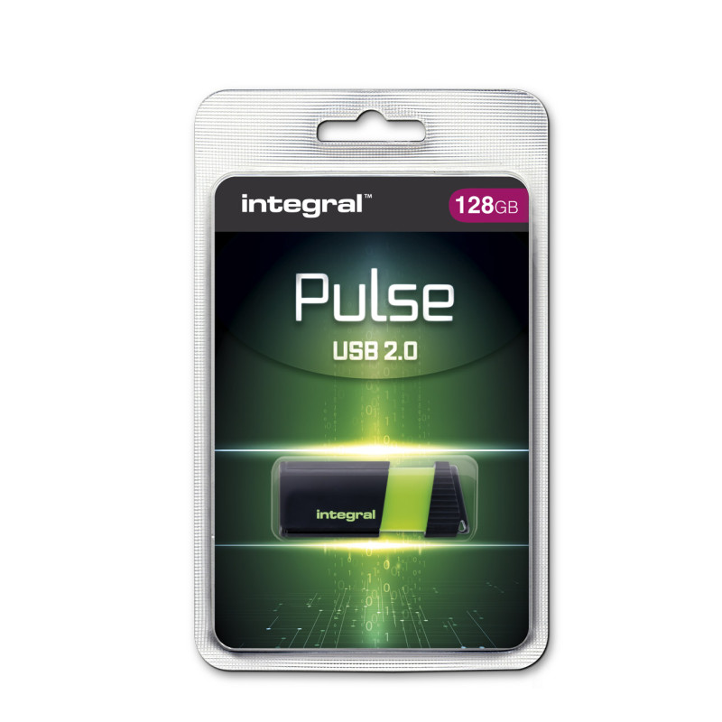 Integral 128GB Pulse USB Flash Drive - 12MB/s - Green