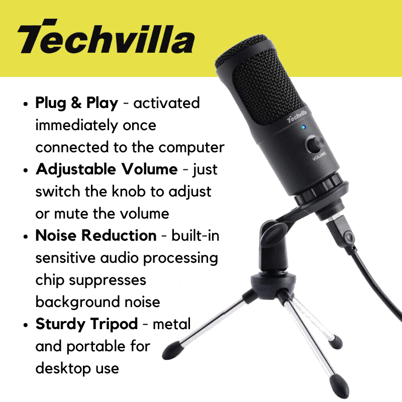 Techvilla USB Condenser Microphone for sound recording gaming Youtube