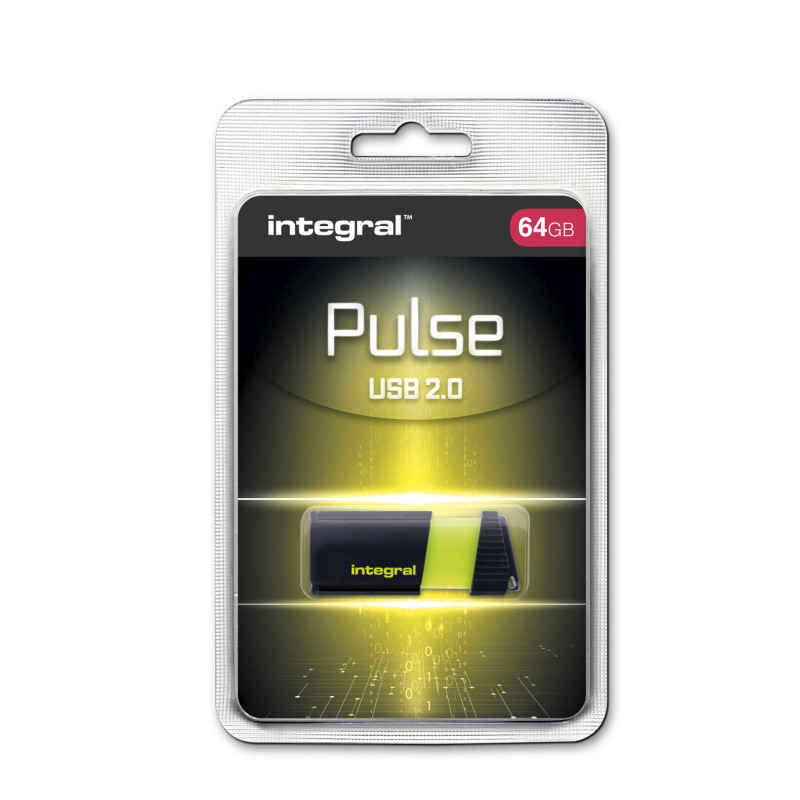 Integral 64GB Pulse USB Flash Drive - Yellow