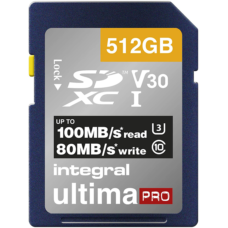 Integral 512GB Ultima PRO Premium SD Card (SDXC) V30 UHS-I U3 -