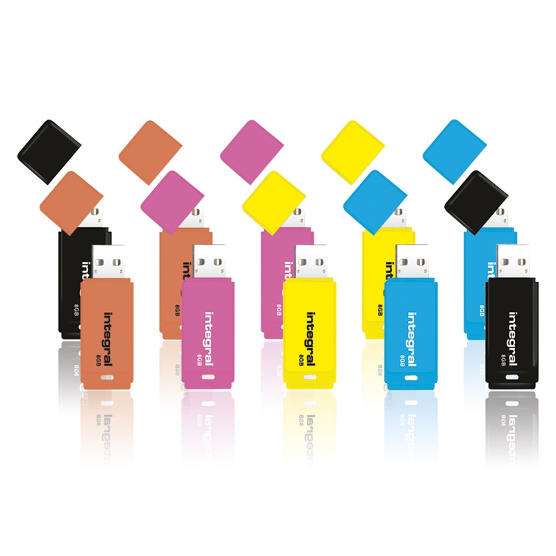 Integral 8GB Neon USB Flash Drives - 10 Pack